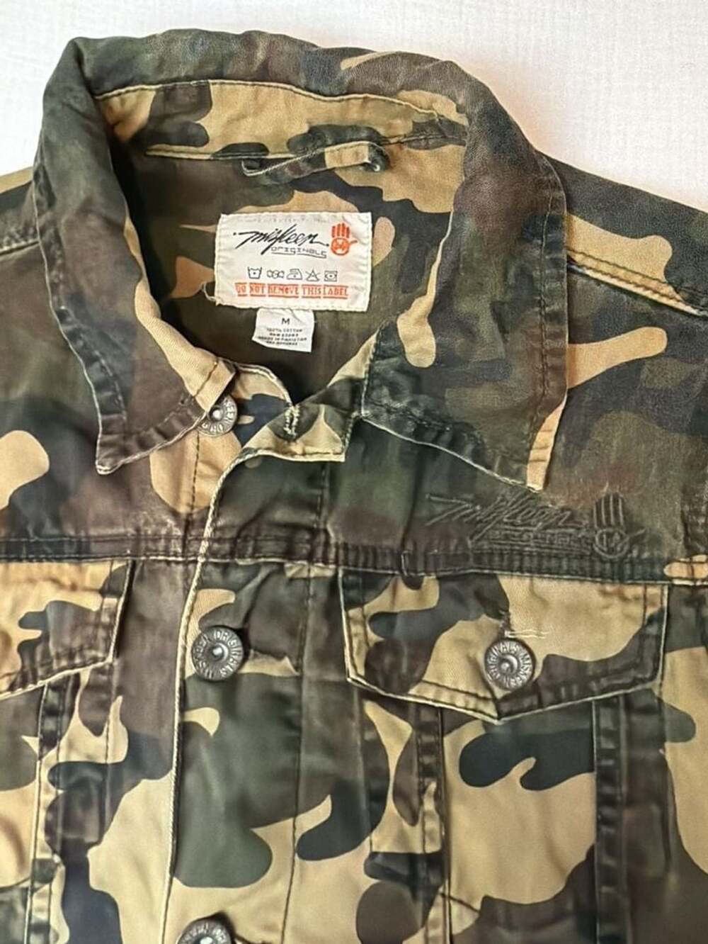 Miskeen Originals Camouflage Denim Vest Size M